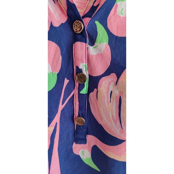 Lilly Pulitzer Pink and Blue Flamingo Blouse - Picture 5 of 9